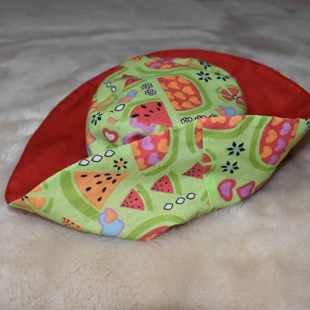 Girls Sun Beach Bucket Hat Green Red